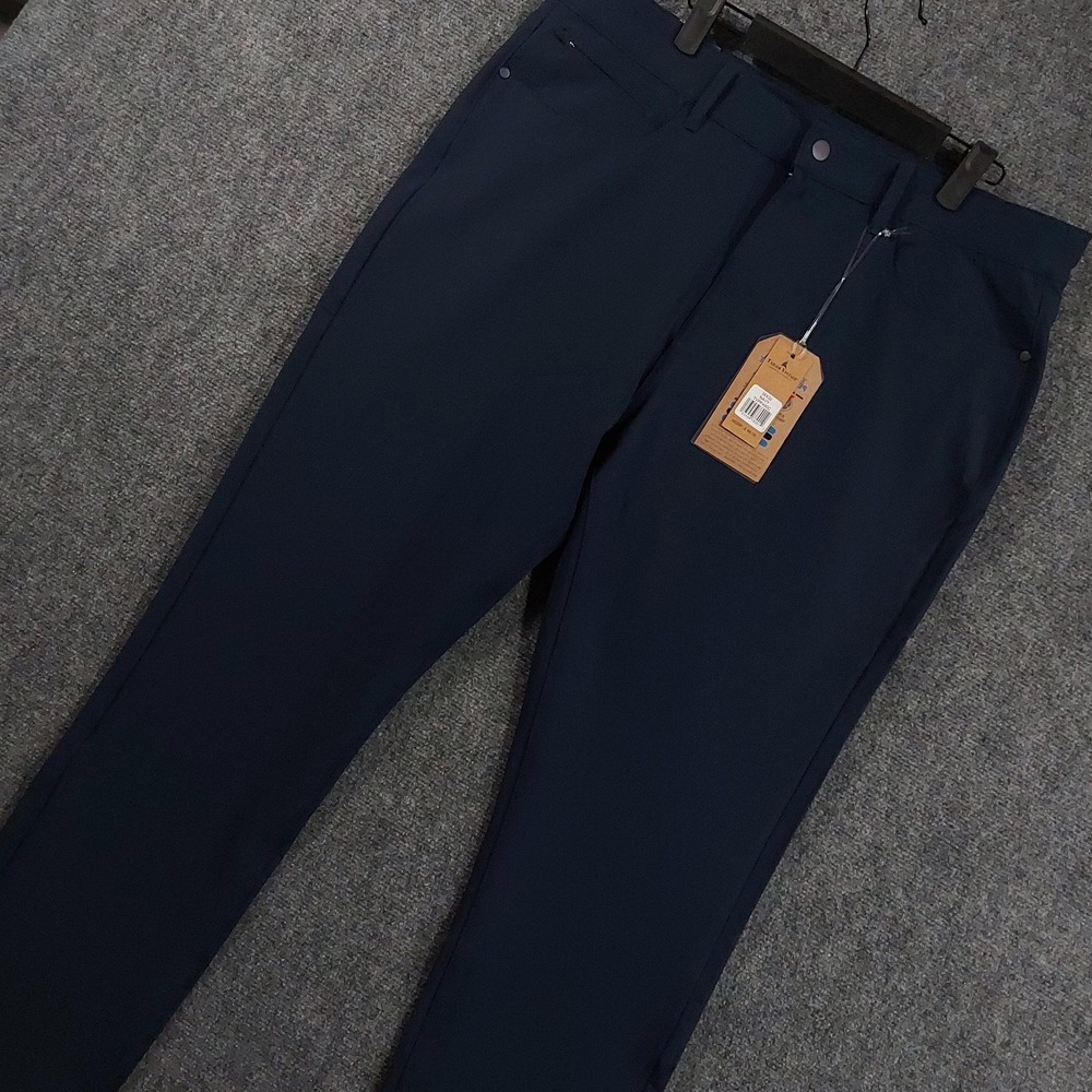NEW Tailor Vintage Pants Mens 38x32 Navy Performance Tech Slim Chino Stretch